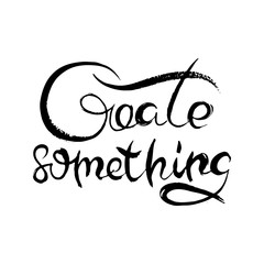 Hand lettering grunge card with textured handcrafted doodle letters in retro style