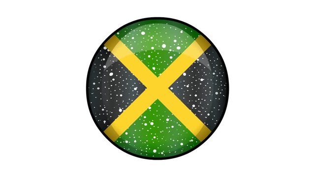 Animated Jamaica flag cartoon illustration with glitter animation