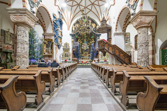 Strzelno / Poland -  Holy Trinity Church, Romanesque basilica. Polish medieval architecture.
