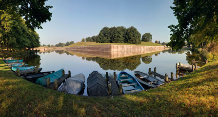 The outer fortification of Naarden, one of the best preserved fortified towns in Europe, the Netherlands