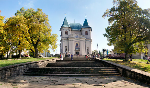 The famous pilgrimage church of the Assumption of the Blessed Virgin Mary on the hill of Saint Hostyn in Moravia, Czech republic
