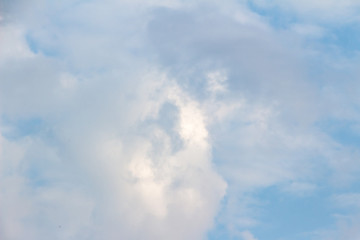 White clouds in the blue sky. Background. Texture