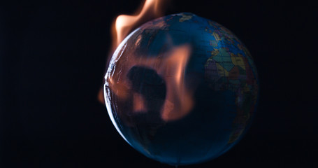 Earth environmental or nuclear war destruction and disaster concept