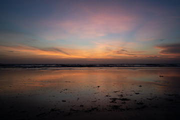 Sea horizon by sunset