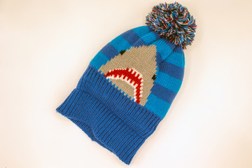 Child's blue bobble hat