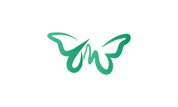 letter m butterfly logo