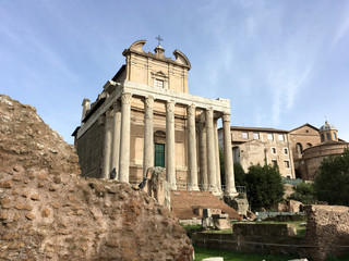 Architecture, buildings and constructions of Rome. Ancient Italian architecture, streets, houses and nature.