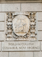 New York street view with modern and old historic buildings