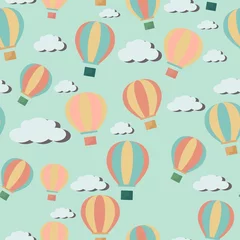Printed roller blinds Air balloon Bright seawmless pattern with cartoon hot air balloons