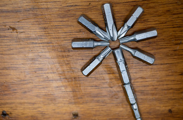 Screwdriver Drill Bits in Flower Shape Concept