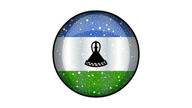 Animated Lesotho flag cartoon illustration with glitter animation
