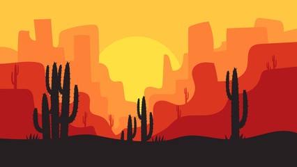 simple desert landscape background design, for landing pages, webs, posters, banners, and others