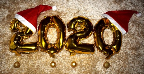 Two thousand twentieth year of gold foil figures