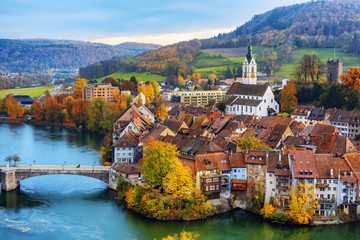 Laufenburg Old town on Rhine river, Switzerland - 312426740