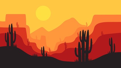 simple desert landscape background design, for landing pages, webs, posters, banners, and others