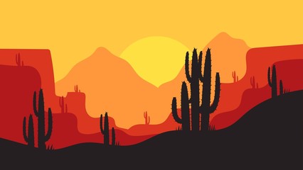 simple desert landscape background design, for landing pages, webs, posters, banners, and others