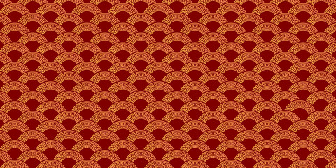 Fototapeta premium Chinese background template with red color and ornament 