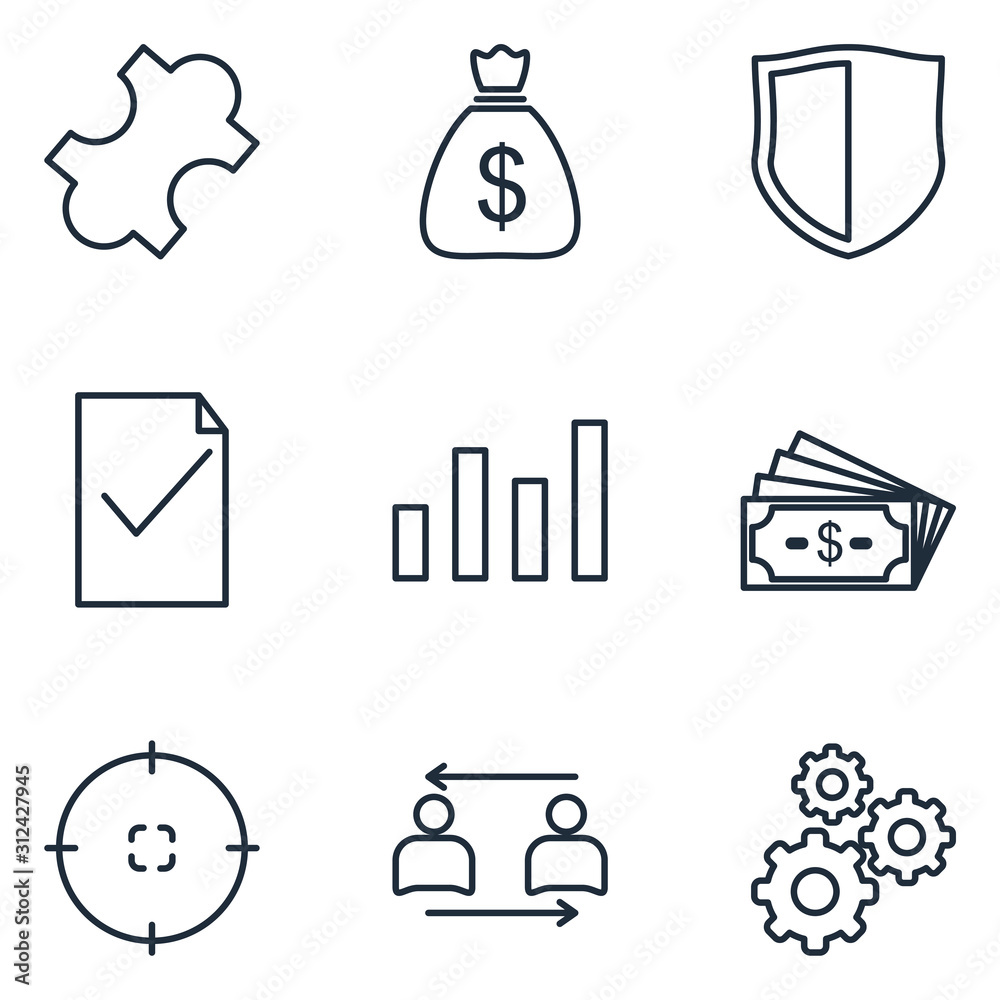 Aufkleber business and finance set icon template color editable. business and finance pack symbol vector sign 