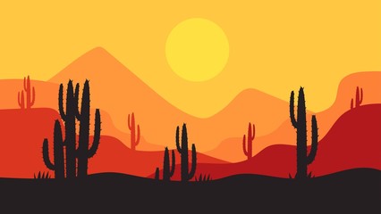 simple desert landscape background design, for landing pages, webs, posters, banners, and others