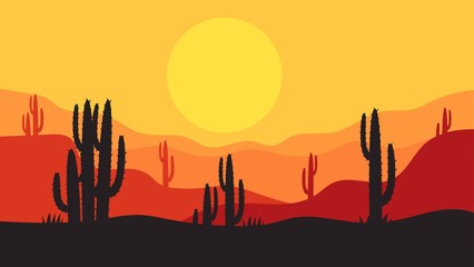 simple desert landscape background design, for landing pages, webs, posters, banners, and others