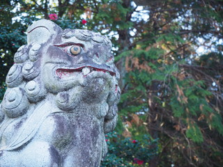  A photo of a Japanese dog god