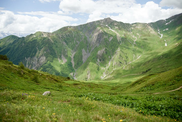 Fototapeta na wymiar Landscape Georgian mountains green tourism