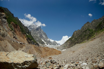 Landscape Georgian mountains ice tourism