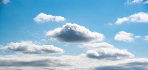 Obraz premium Blue sky with white clouds. Natural background.