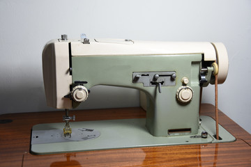 Sewing machine in the workshop