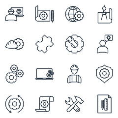 SEO Set icon template color editable. Enginering pack symbol vector sign isolated on white background illustration for graphic and web design.