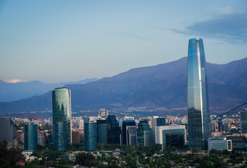 View of the financial center of Santiago de Chile