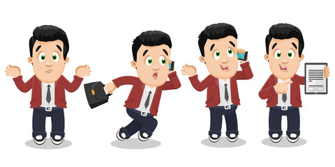 Different moments of young freelancer`s average day.