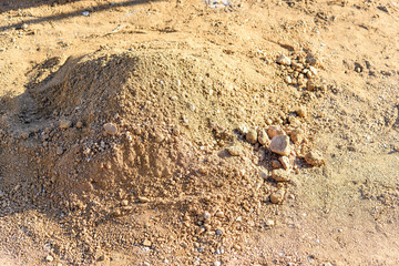 写真素材：土、地面、砂、作業現場