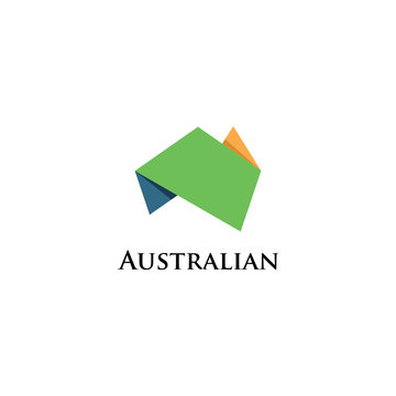 Australia Origami Logo Icon Design Template Elements