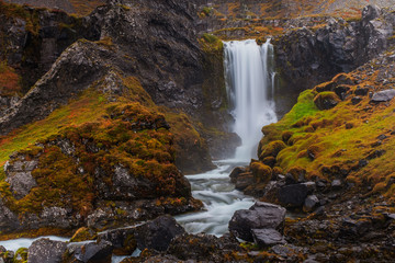 Obraz premium Dynjandi waterfall at the west fjords of Iceland. September 2019
