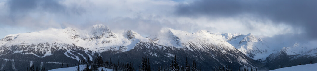 Whistler, British Columbia, Canada. Beautiful View of the Canadian Snow Covered Landscape with...