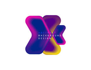 Vector arrow geometric banner created with blend color shapes effects. Trendy simple button, icon or business branding logo template, minimal style. Illustration For Wallpaper, Banner, Background