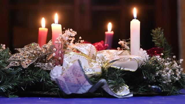Advent wreath, or Advent crown, is a Christian tradition that symbolizes the passage of the four weeks of Advent in the liturgical calendar of the Western church. 