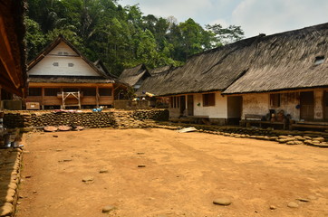 Fototapeta na wymiar an ethnic wooden house in Tasikmalaya, West Java, Indonesia