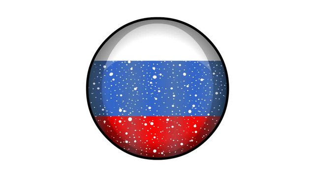 Animated Russiaa flag cartoon illustration with glitter animation