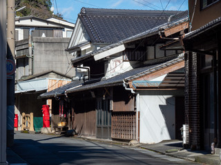 静岡県　旧東海道の雰囲気を残す由比の街並み