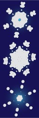 Kit of simple christmas snowflakes on blue background.