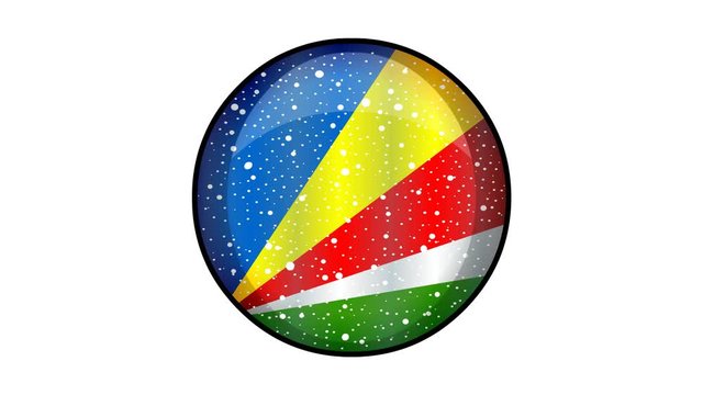 Animated Seychelles flag cartoon illustration with glitter animation