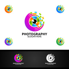 Abstract Camera Photography Logo Icon Vector Design Template