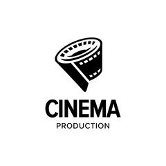 Film strip roll logo iconic. Branding for website, movie maker, movie production, videographer, video editor, production house, cinema, cinematography, etc. Isolated graphic designs inspiration