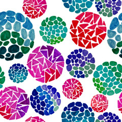 Creative seamless pattern with beautiful bright abstract spots. Colorful texture for any kind of a design. Colorful abstract background. Contemporary art. Trendy modern style.