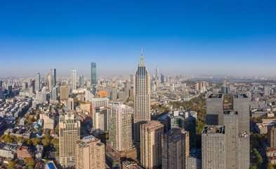 Naklejka na ściany i meble Aerial View of Nanjing City in A Sunny Day in China