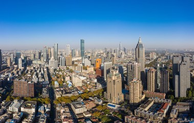 Aerial View of Nanjing City in A Sunny Day in China