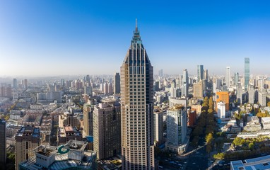 Fototapeta na wymiar Aerial View of Nanjing City in A Sunny Day in China