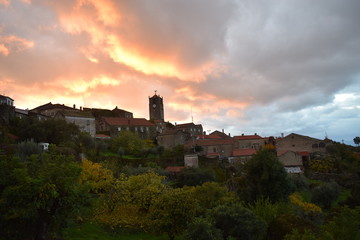 sunset over the city